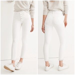 Madewell 10" high rise skinny crop white raw hem